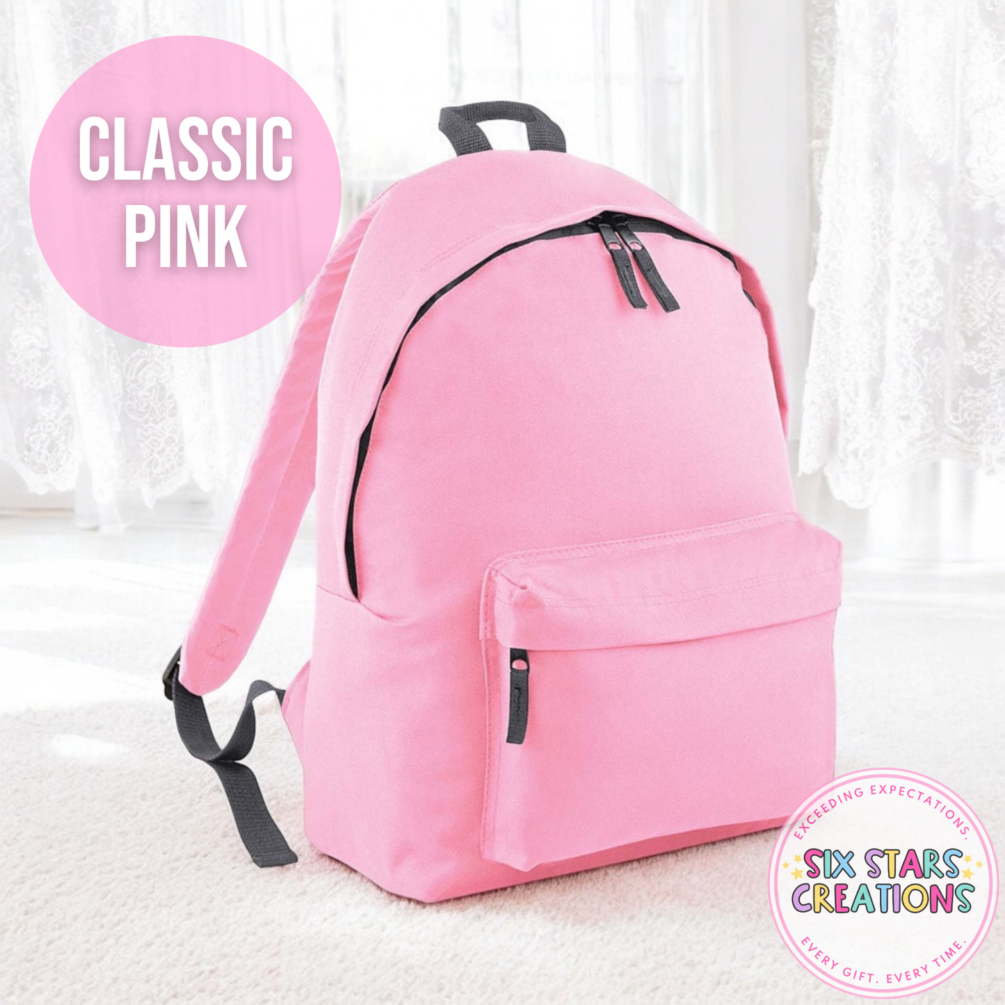 Personalised Older Children's 18L Backpack - PINK BUNNY