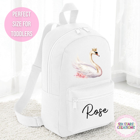 Personalised Toddler 7L Backpack - SWAN PRINCESS