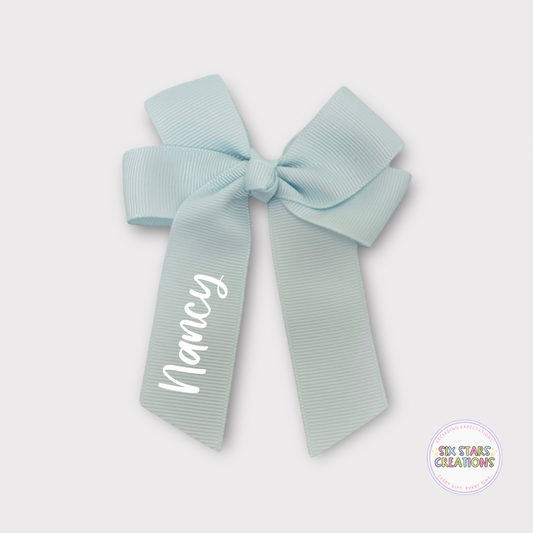 Personalised Blue Vapour 4” Bow