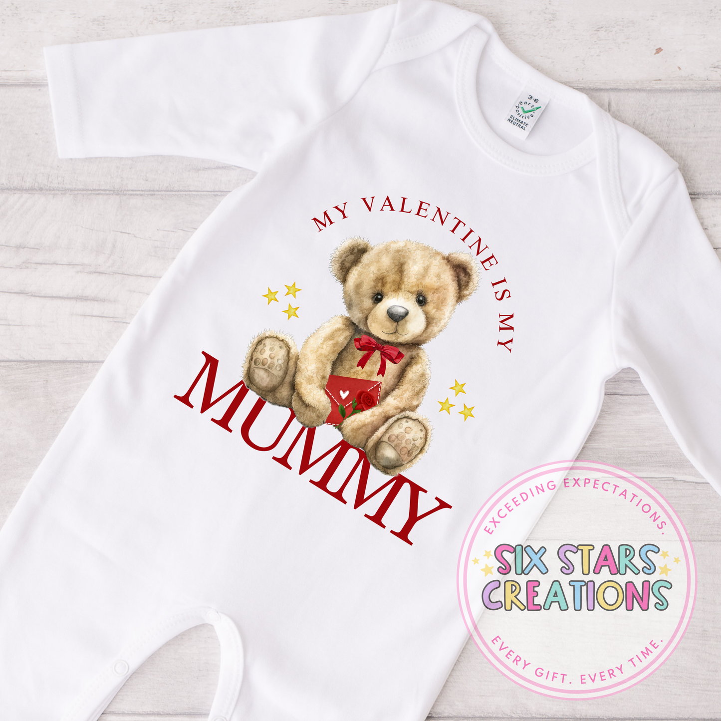 My Valentine Is My Mummy Sleepsuit