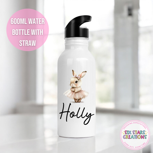 Stainless Steel Water Bottle With Straw - BUNNY