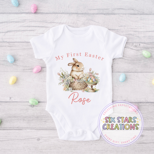 Personalised My First Easter Vest - Pink Bunny