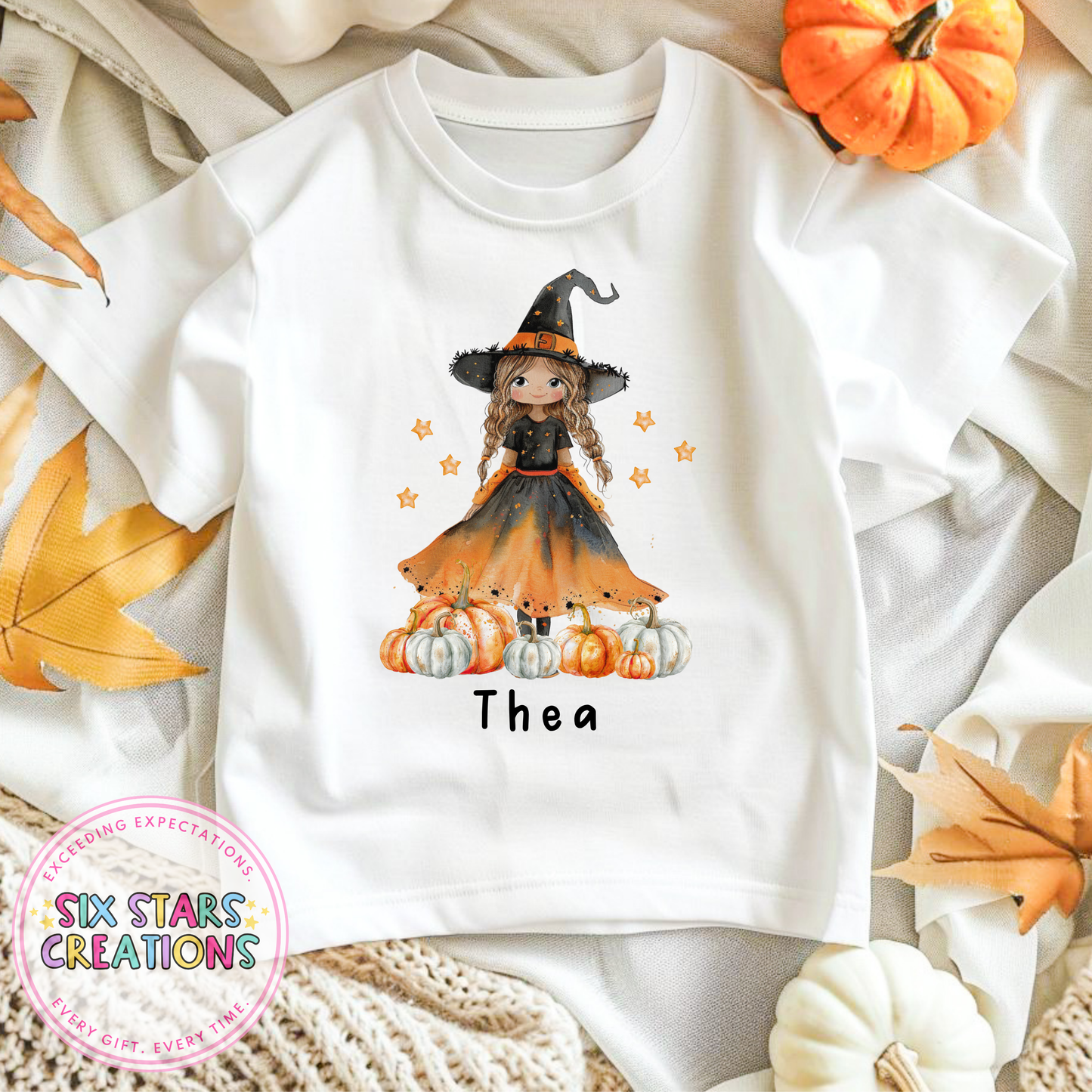 Brown Hair Pumpkin Patch Girl T-Shirt