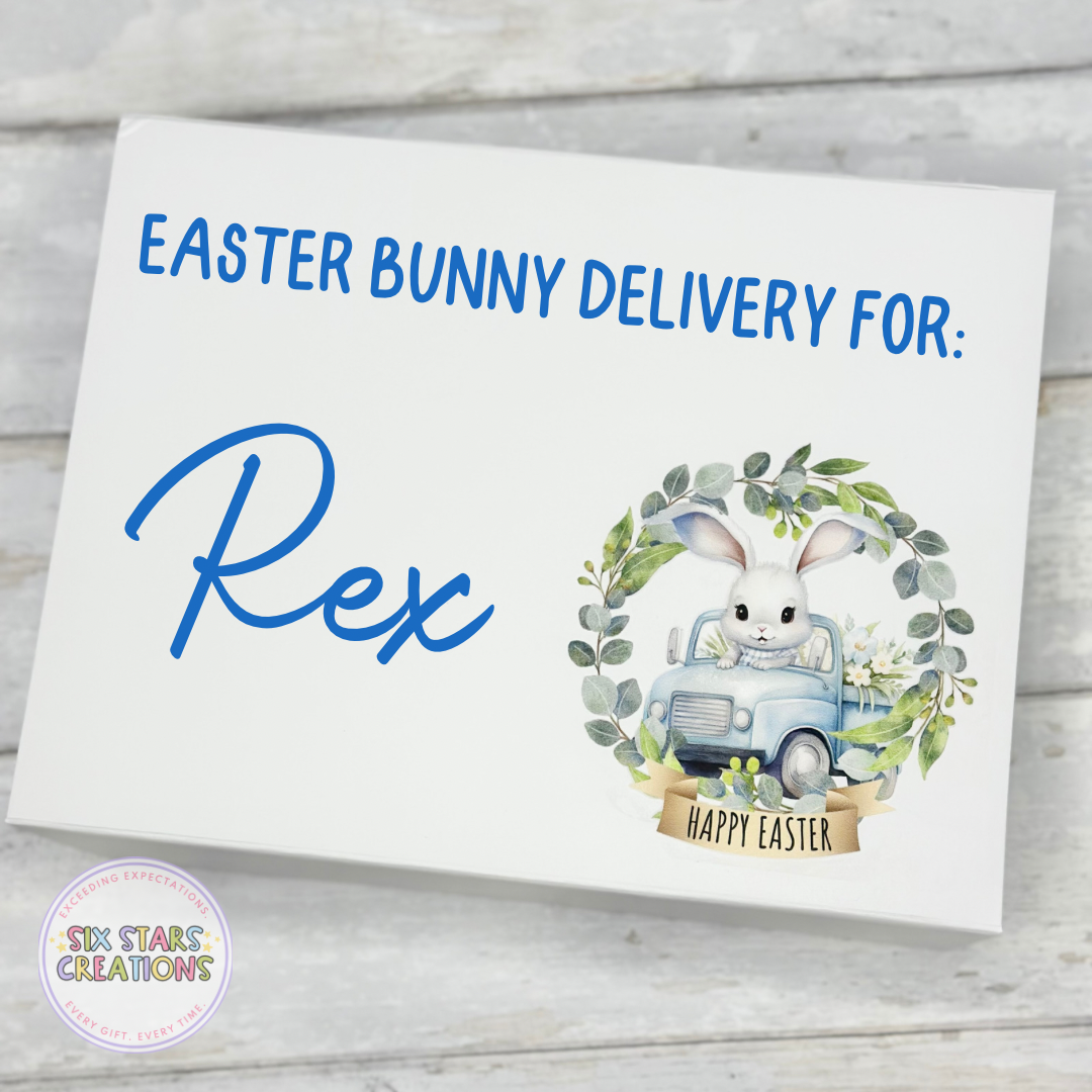 Personalised Easter Gift Box - Blue Bunny