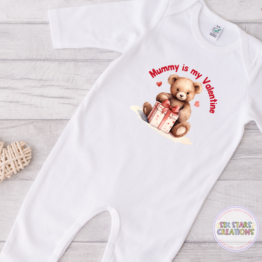 Mummy Is My Valentine Baby Romper