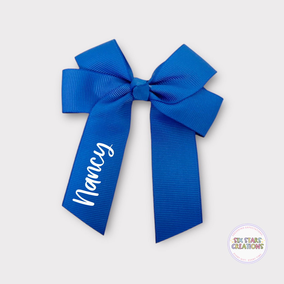 Personalised Royal Blue 4” Bow