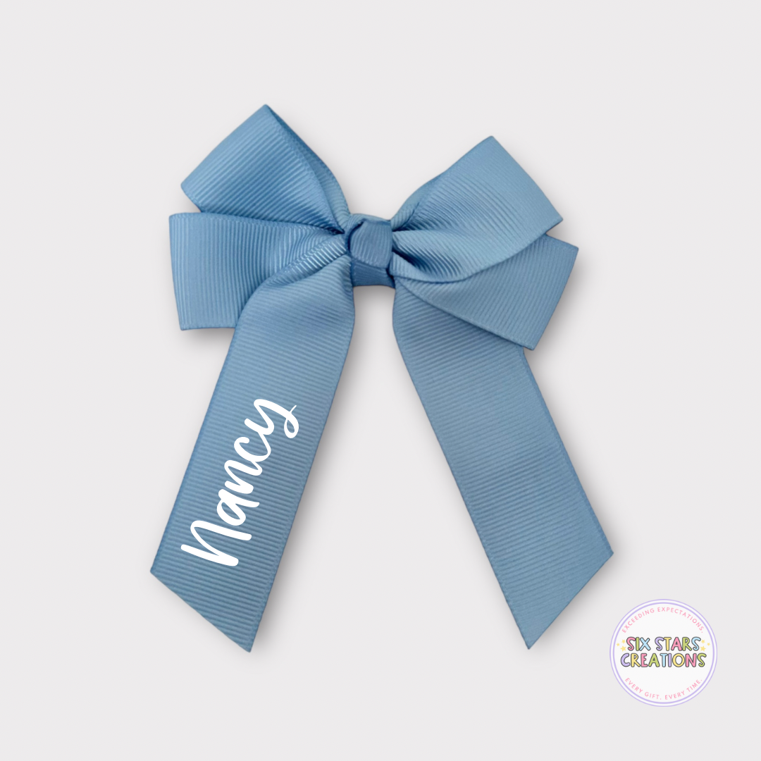 Personalised Columbia Blue 4” Bow