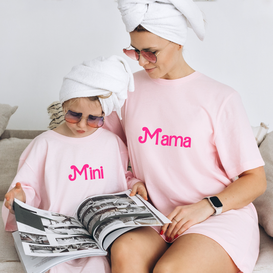 Mama & Mini T-shirt Set Pink
