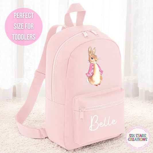 Personalised Toddler 7L Backpack - PINK BUNNY