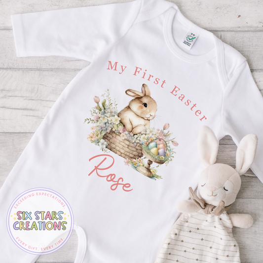 Personalised My First Easter Romper - Pink Bunny