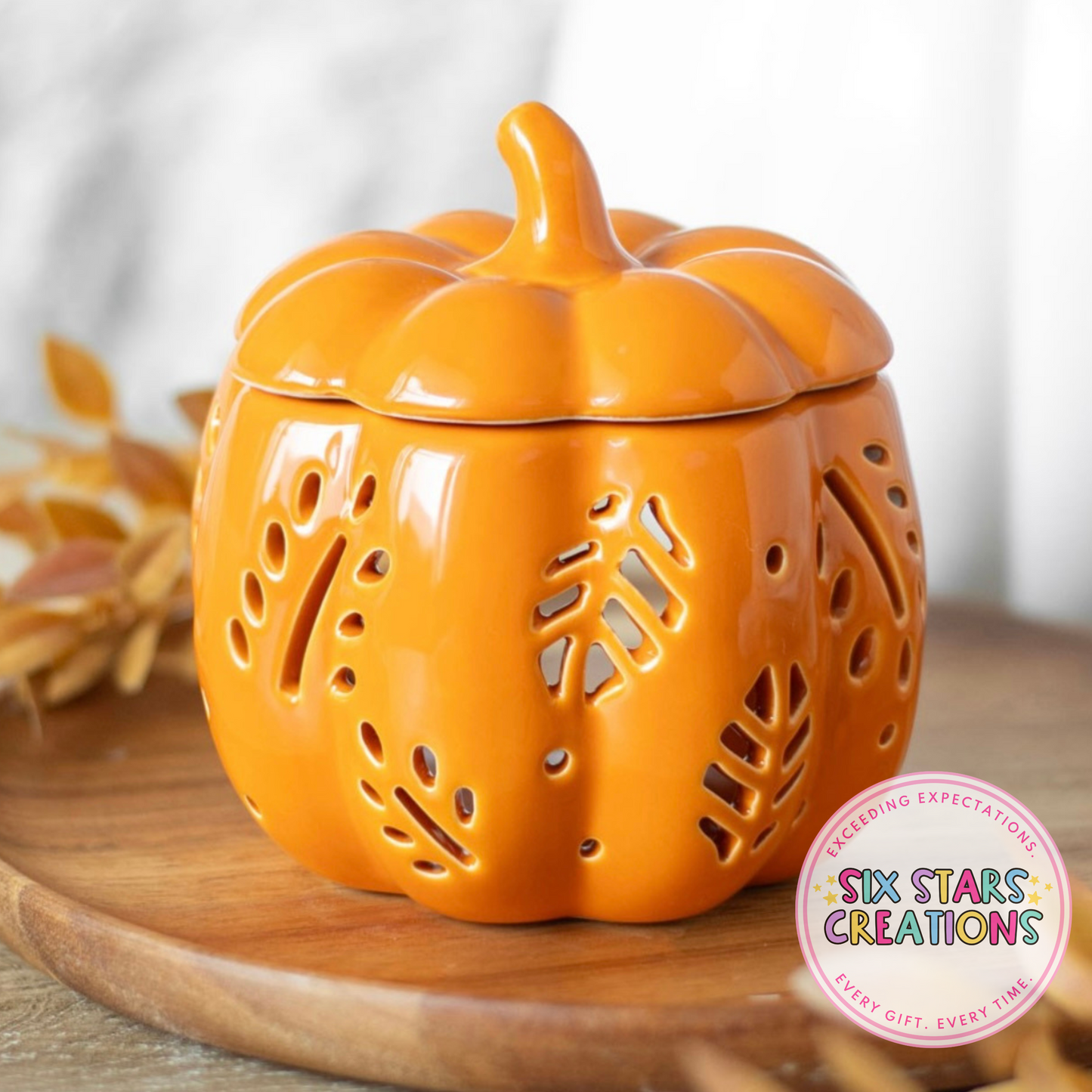 Orange Autumn Leaves Pumpkin Oil Burner