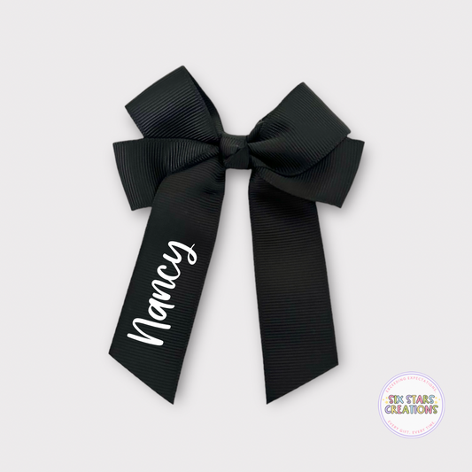 Personalised Black 4” Bow