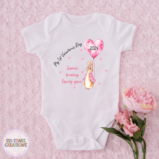 My 1st Valentine’s Day 2024 Bunny Baby Vest