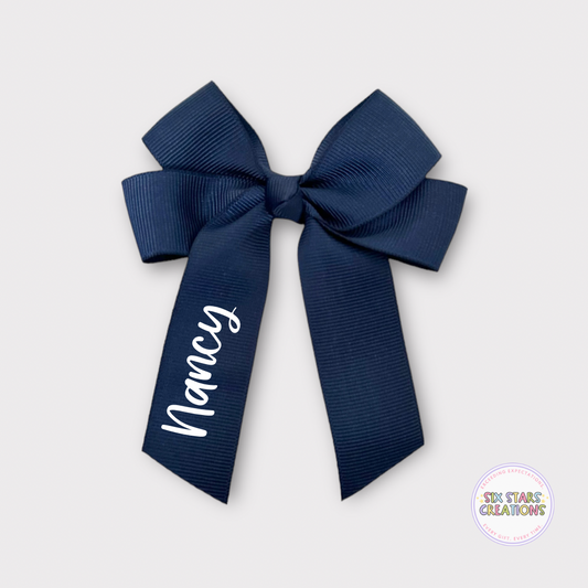 Personalised Navy 4” Bow