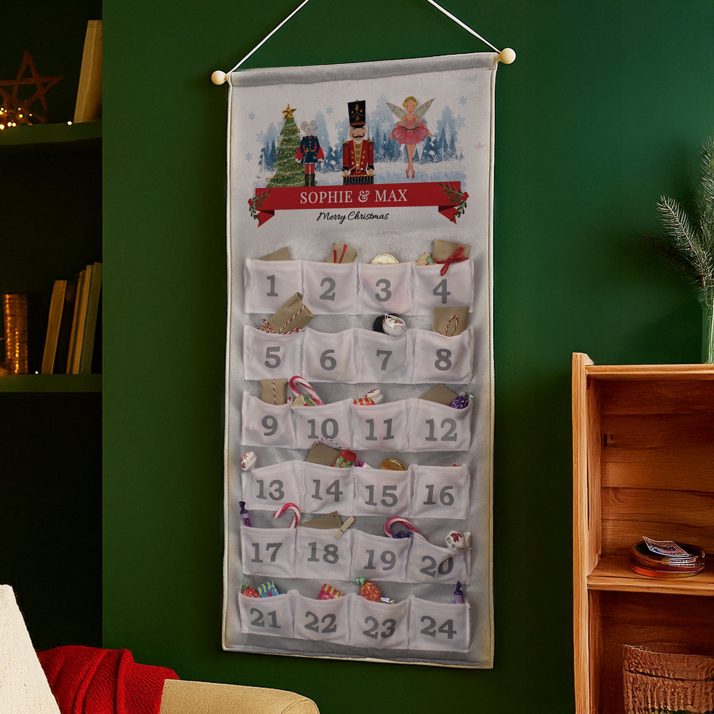 Personalised Nutcracker Christmas Hanging Advent Calendar