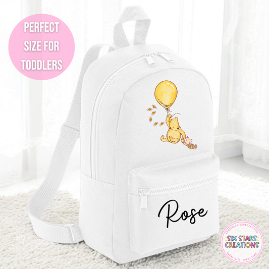 Personalised Toddler 7L Backpack - BEAR YELLOW BALLOON