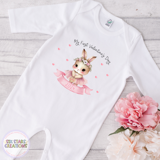 My 1st Valentines Day 2024 Baby Romper