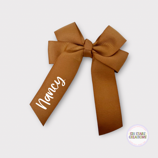 Personalised Golden Brown 4” Bow