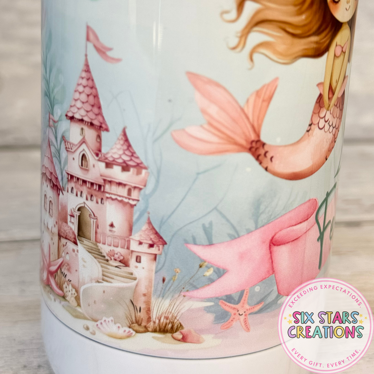 Personalised Metal Kids Water Bottle - Mermaid