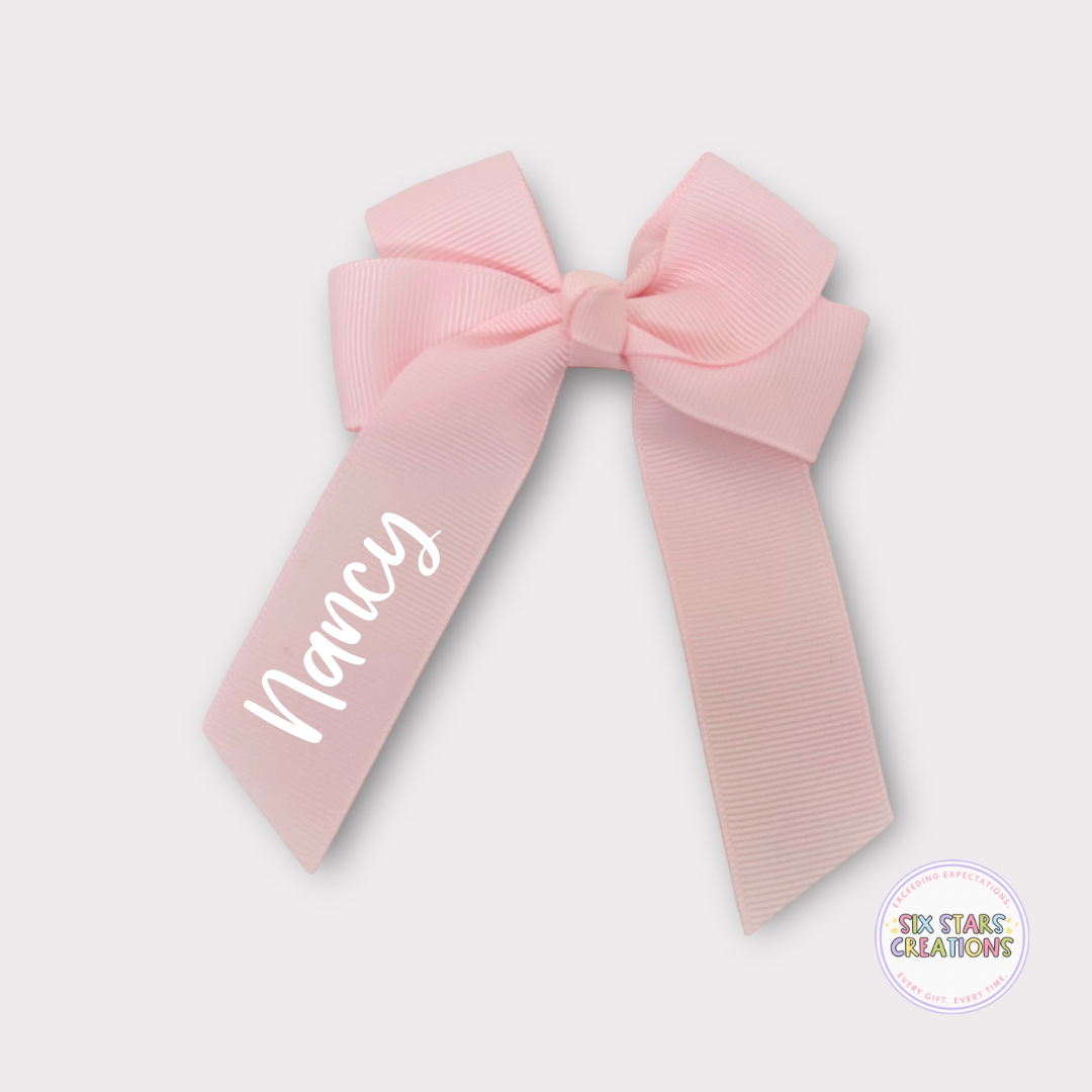 Personalised Light Pink 4” Bow