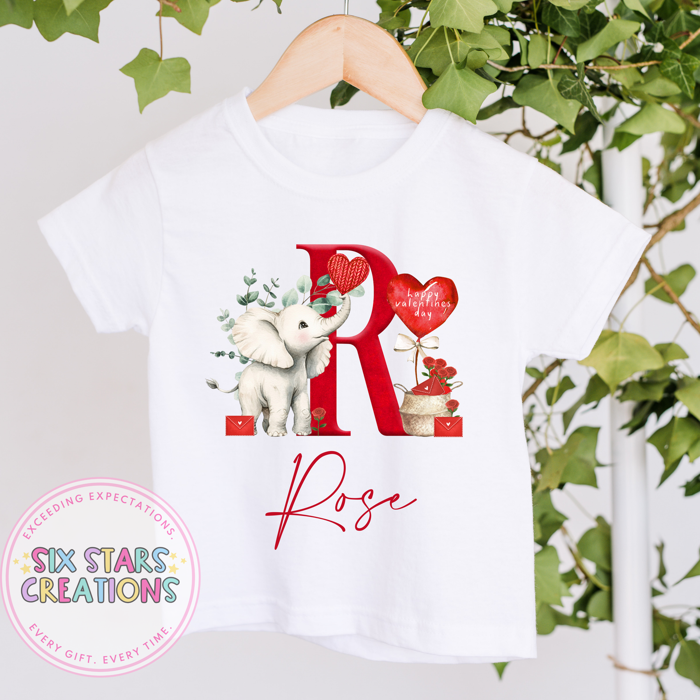 Valentine’s Initial A-Z Personalised T-Shirt