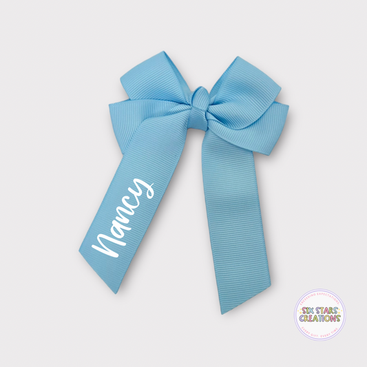 Personalised Blue Mist 4” Bow