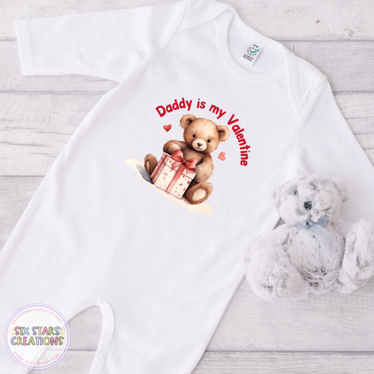 Daddy Is My Valentine Baby Romper