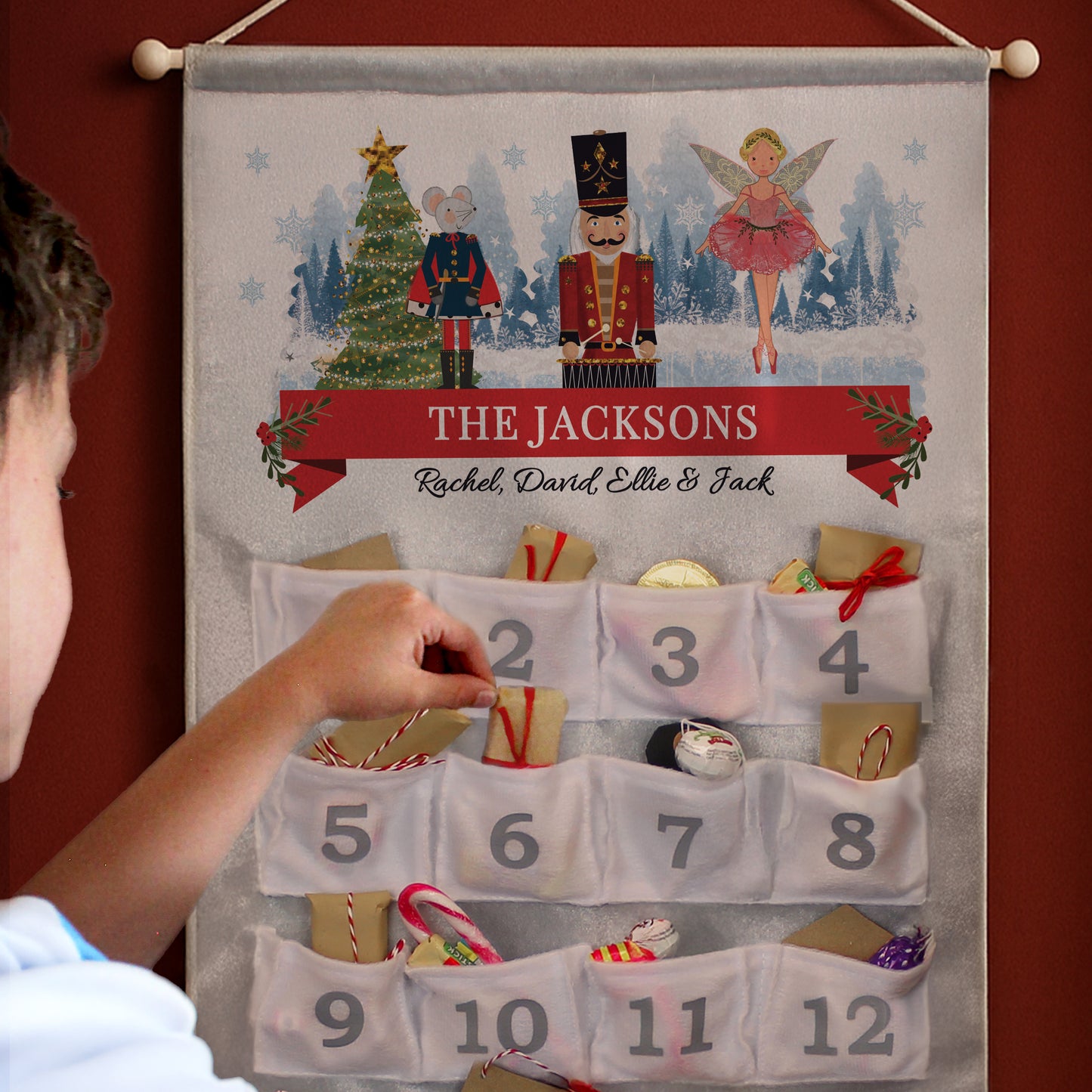 Personalised Nutcracker Christmas Hanging Advent Calendar