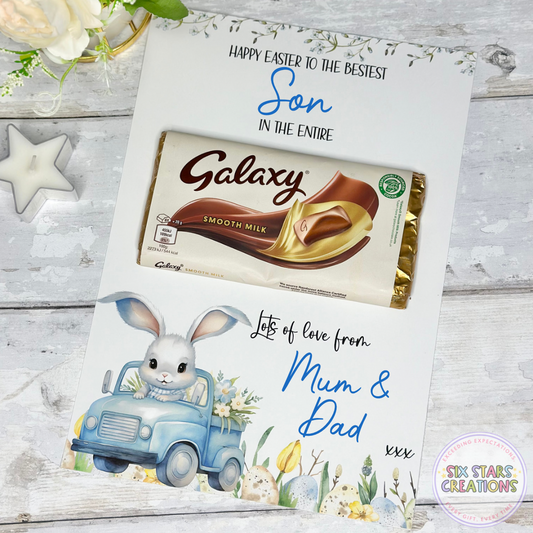 Happy Easter To The Best “In The Entire Galaxy” Personalised Chocolate Gift - Blue Bunny