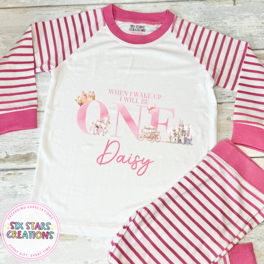 Personalised Birthday Pyjamas - When I Wake Up Princess 1-5 Design