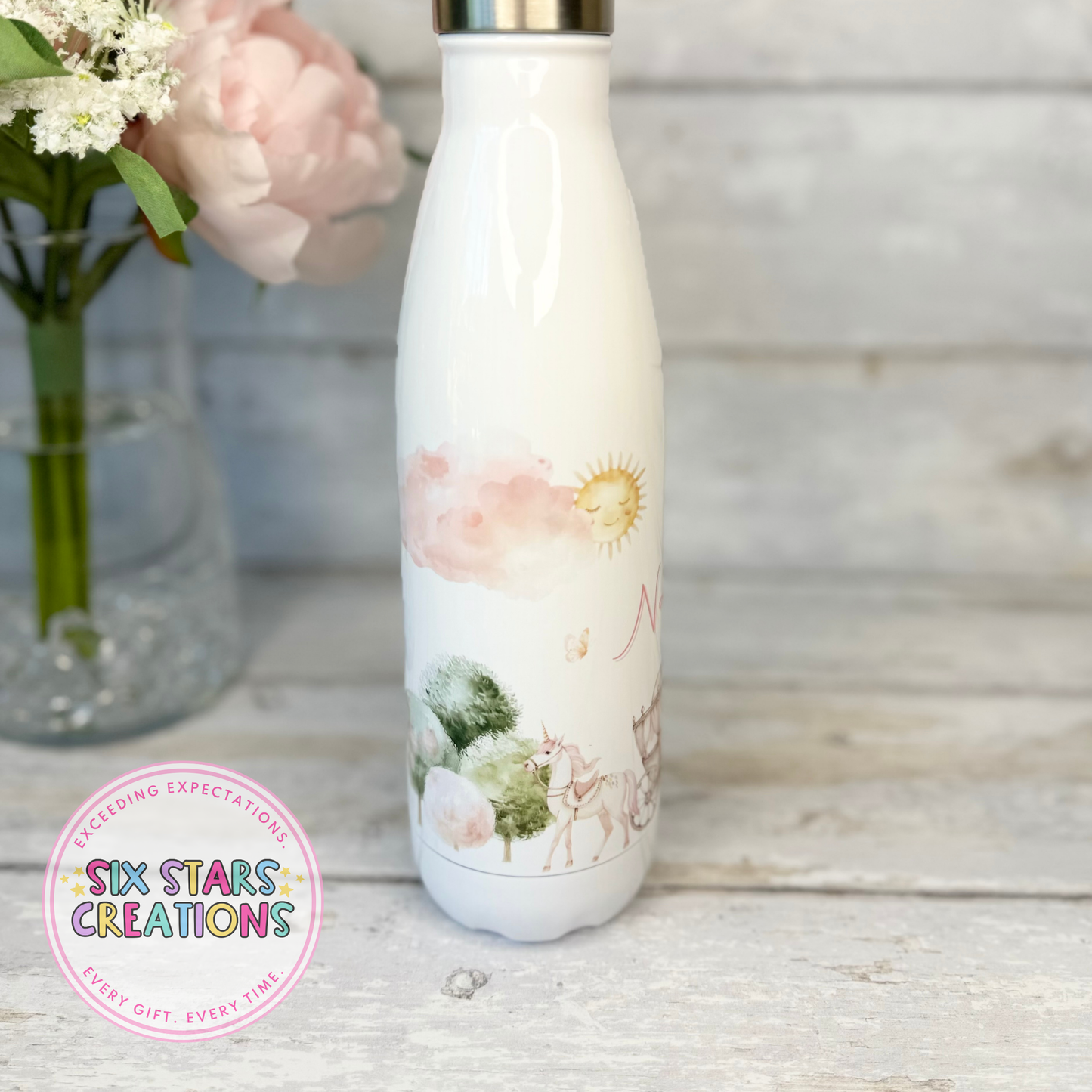 Personalised Metal Kids Water Bottle - Princess