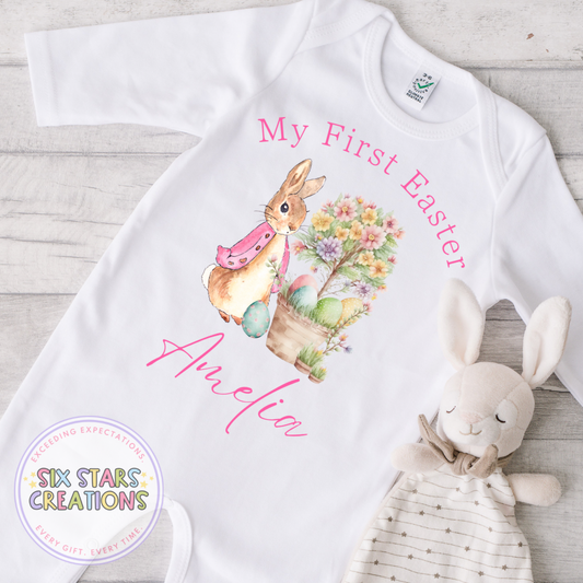 Personalised My First Easter Romper - Pink Bunny