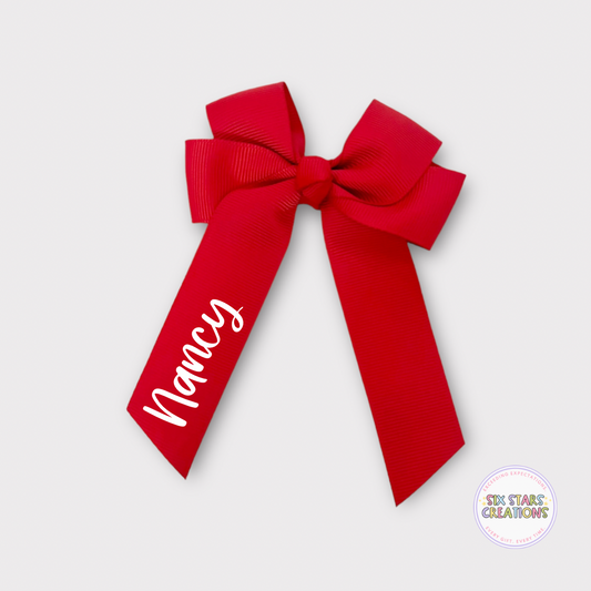 Personalised Red 4” Bow