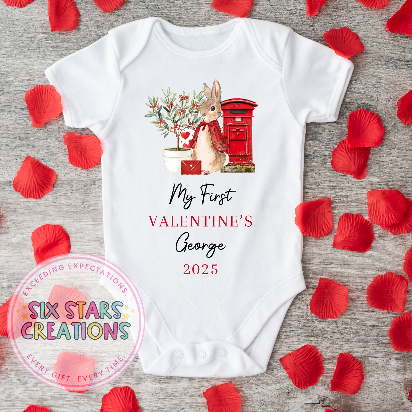 Personalised My First Valentine’s Bunny Baby Vest