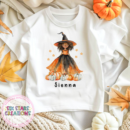 Afro Hair Pumpkin Patch Girl T-Shirt