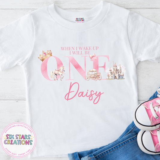 Personalised Birthday T-Shirt - When I Wake Up Princess 1-5 Design