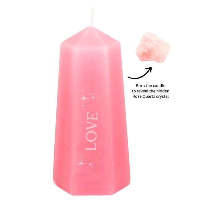 Love Crystal Candle with Hidden Rose Quartz