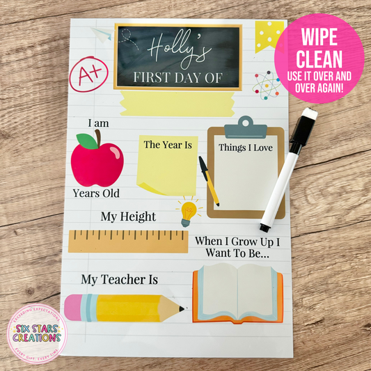 Personalised First Day Sign