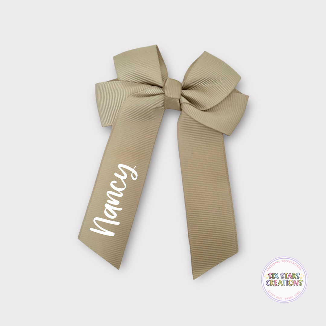Personalised Olive 4” Bow