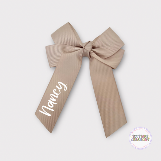 Personalised Taupe 4” Bow