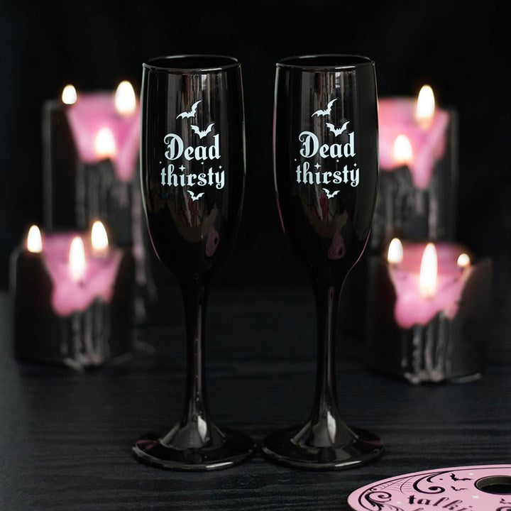 Dead Thirsty Champagne Flutes Set of 2