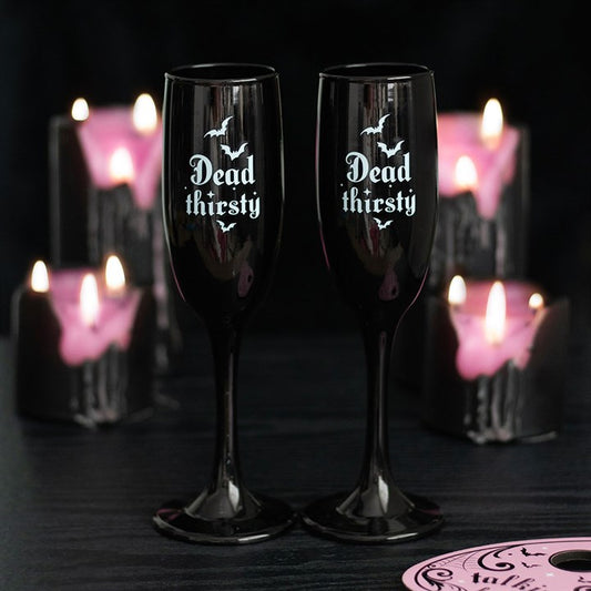 Dead Thirsty Champagne Flutes Set of 2