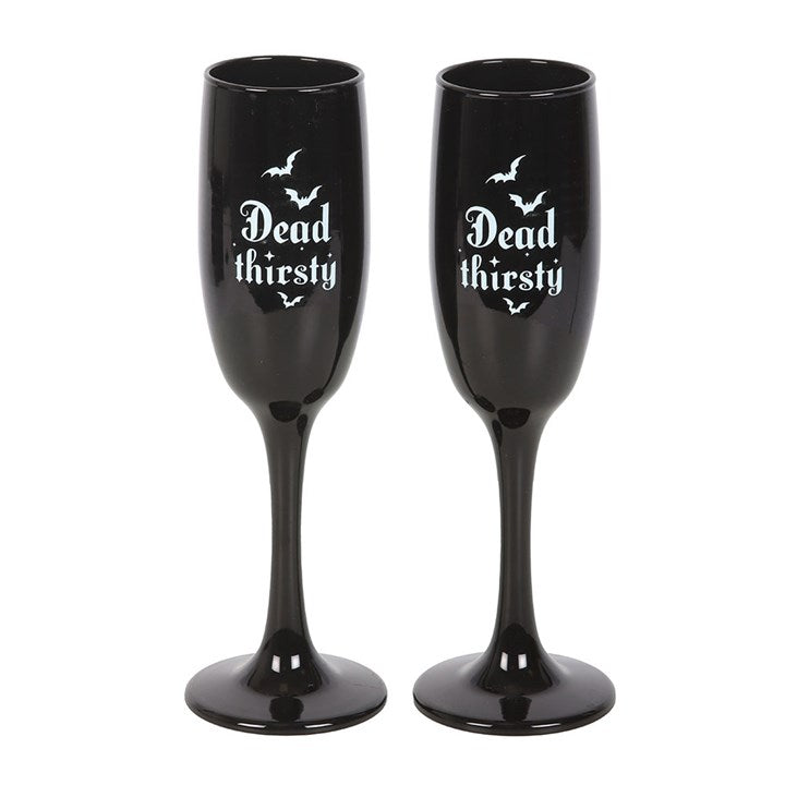 Dead Thirsty Champagne Flutes Set of 2