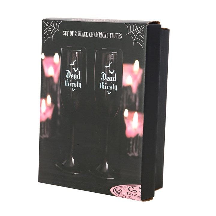 Dead Thirsty Champagne Flutes Set of 2
