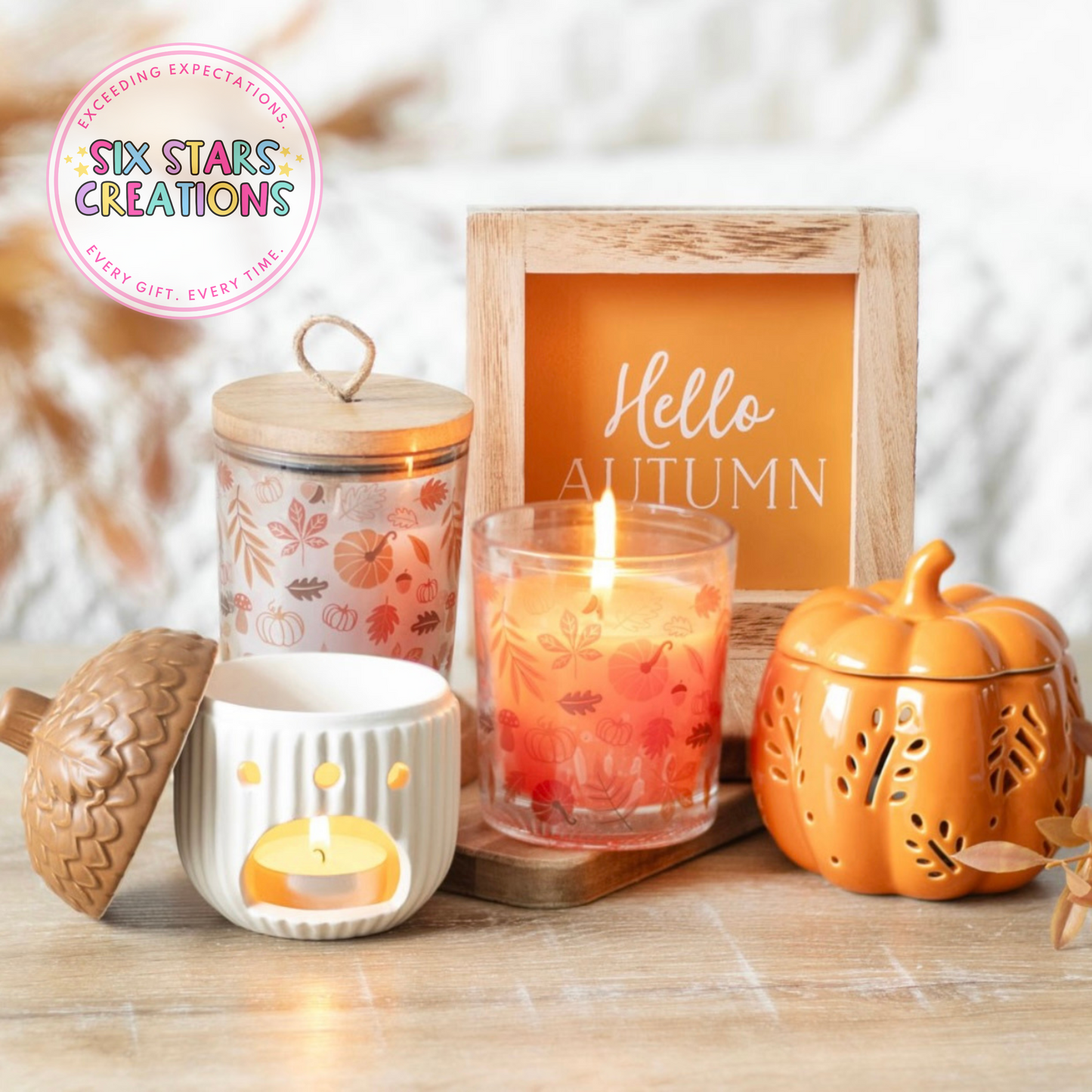 Orange Autumn Leaves Pumpkin Oil Burner