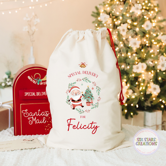 Jolly Santa Personalised Santa Sack