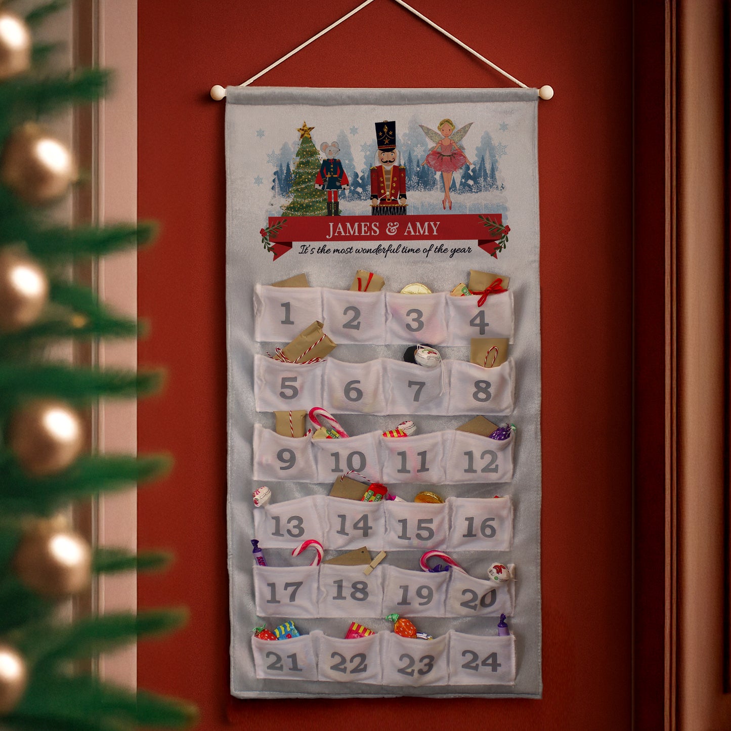 Personalised Nutcracker Christmas Hanging Advent Calendar