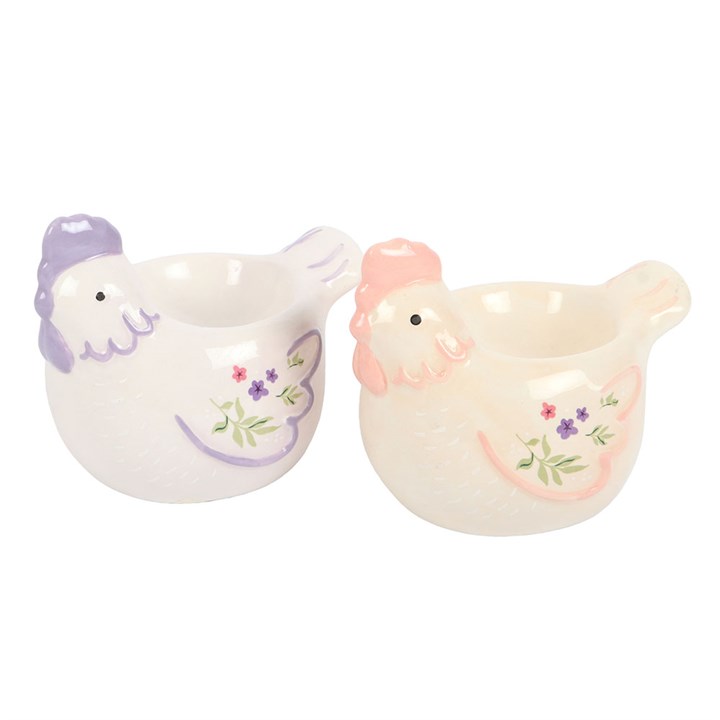 Set of 2 Hen Shaped Egg Cups