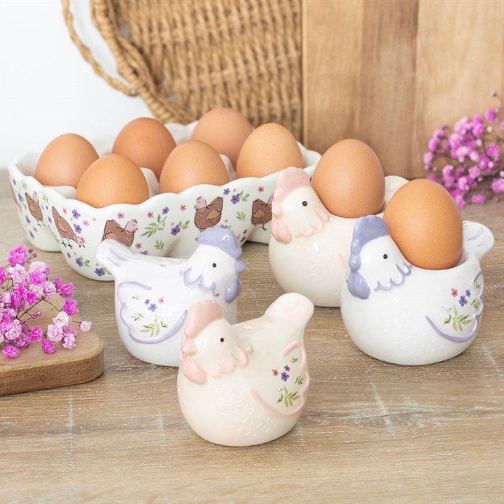 Set of 2 Hen Shaped Egg Cups