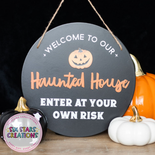 Haunted House Hanging Sign